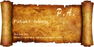 Pataki Adony névjegykártya